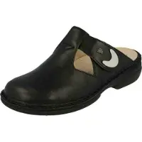 Finn Comfort Belem Damenpantolette, bequem, schwarz, Leder, NEU - Damenschuhe Pantolette / Zehentrenner, Schwarz, leder&nbsp