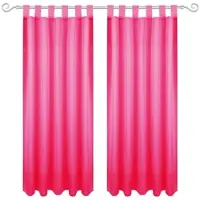 Bestgoodies Dekoschal Ellen Schlaufen Blickdicht 2er Pack 140 cm x 245 cm Pink