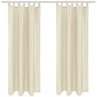 Arsvita 2er Pack Gardine Blickdicht Alessia mit Schlaufen 140x175cm beige
