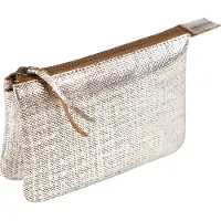Clairefontaine 4x Kleines Schlampermäppchen Leder 13x9cm silber 410047C