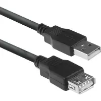 ACT USB 2.0 Verlängerungskabel A-Stecker - A-Buchse 3 Meter, 3 m, USB A, USB A, USB 2.0, 0,48 Gbit/s, Schwarz