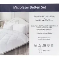Steinmann 2 Stück Premium Steppbettdecken Set, Steppbett 135 x 200 cm mit Kopfkissen 80 x 80 cm