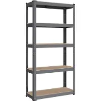 Songmics Schwerlastregal mit 5 verstellbaren Ablagen 30 x 75 x 150 cm grau B34GLR030G01