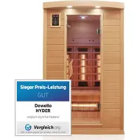 Dewello Infrarotkabine Infrarotsauna HYDER 115cm x 105cm inkl. Vollspektrumstrahler