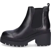 Tamaris Chelseaboots , Damen, Gr. 39, schwarz, Glattleder, schimmernd, unifarben, Schuhe Chelseaboots, Blockabsatz, Plateau, Stiefelette zum Schlupfen, Topseller