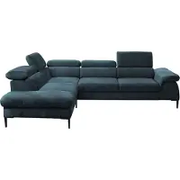 Vente-unique Ecksofa mit Schlaffunktion - Ecke Links - Stoff - Dunkelblau - SEPINA von PASCAL MORABITO