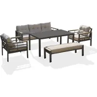Dcb Garden Gartenmöbel - Anthrazitgrau - Aluminium - 6 Plätze - CAYENNE -