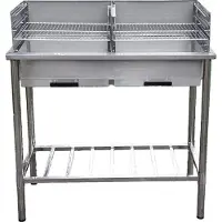 Jw Edelstahl Grilltisch Holzkohle-Grill für Outdoorküche 2304-02