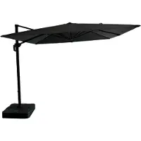 BIG Möbel Gastro Ampelschirm Rome Grau, quadratisch, 3 × 3 m, 8 Streben, 210 g/m² Polyester, wasserabweisend, höhenverstellbar, 360° drehbar, ohne Volant