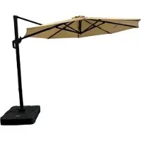 BIG Möbel Gastro Ampelschirm Bari Beige, Ø 300 cm, 8 Streben, höhenverstellbar, 360° drehbar, 210 g/m² Polyester, wasserabweisend, ohne Volant