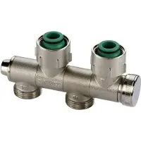Flamco FL Uni-Hahnblock VARIOCON, schwenkbar U2 G3/4i x G3/4a MS vern. m. Konus, m.Entl.