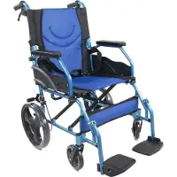 Mobiclinic Rollstuhl faltbar Zwei Bremssysteme Sitz 46 cm Klappbare Rückenlehne Aluminium Faltrollstuhl Blau Pirámide
