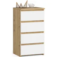 Akord Furniture Factory OP0LCL4ARTBIA001, Weiß, Eiche, 4 Schublade(n), Matt, 16 mm, 31 cm, 350 mm