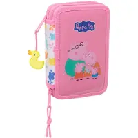Pipsa Possu Peppa Pig - Mäppchen Federmappe, 28 Teile, 2-fach gefüllt, Peppa Wutz