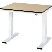 RAU Werktisch Adlatus, elektrisch höhenverstellbar, 22 mm MDF-Platte, bis 300 kg, B 1000 x T 800 x H 720-1120 mm, braun/lichtgrau