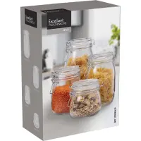 Eh Excellent Houseware Glasbehälter mit Clip RESO, 4-teilig