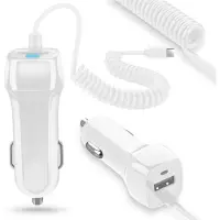 UC-Express Auto Ladekabel für Samsung Galaxy A22 5G Typ C Kfz Ladegerät Lade Adapter Weiß