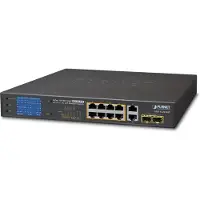 Planet GSD-1222VHP, Unmanaged, Gigabit Ethernet (10/100/1000), Vollduplex, Power over Ethernet (PoE), Rack-Einbau, 1U