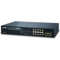 Planet GS-4210-8P2S, Managed, Gigabit Ethernet (10/100/1000), Vollduplex, Power over Ethernet (PoE), Rack-Einbau, 1U