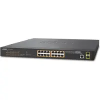 Planet GS-4210-16P2S, Managed, L2/L4, Gigabit Ethernet (10/100/1000), Power over Ethernet (PoE), Rack-Einbau, 1U