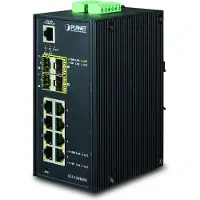 Planet Industrial L2 Managed Switch 8-Port 10/100/1000T 4-Port 100/1000X SFP, Managed, L2+, Gigabit Ethernet (10/100/1000), Vollduplex, Wandmontage