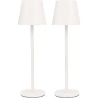 Addliving 2 Stück LED Tischleuchte FASHION dimmbar mit Touch Funktion 3 Lichtfarben IP44 12h Akku weiß