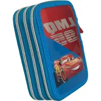 Cars Disney 3-Zip Schul-Federmäppchen für Kinder