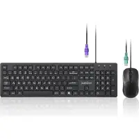 Perixx PERIDUO-117 P US Tastatur-Maus-Set, PS/2, kabelgebunden, schwarz