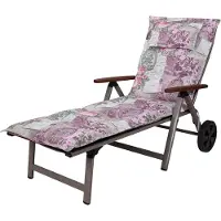 Kettler Auflage Rollliege Rom 0798 rosa-grau Blumen Landhaus 195x60x9 cm KETTtex