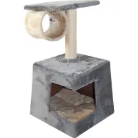 Dehner Katzen-Kratzbaum Corner, ca. 63 x 35 x 35 cm, Plüsch/Sisal, dunkelgrau