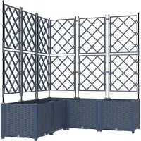 vidaXL Garten-Pflanzgefäß 5 pcs Grau 120 x 120 x 143 cm Kunststoff