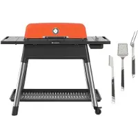 Everdure Furnace Gen III Gas Grill, orange, includes premium grilling tool set