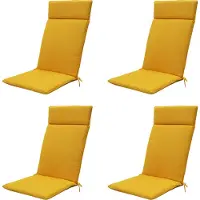 Madison - Gartenstuhlkissen mit hoher Rückenlehne, Gold-Canvas Eco+ - Ca. 120x50 cm - 4er-Set