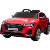 HOMCOM Kinder Elektroauto mit Fernbedienung, Musik, bis 5 km/h, Rot