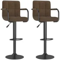 vidaXL Barhocker 2 Stk. Braun Stoff