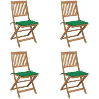 vidaXL Klappbare Gartenstühle 4 Stk. mit Kissen Massivholz Akazie