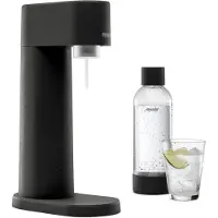 MySoda Woody, Design-Wassersprudler (Black) mit 1L Flasche