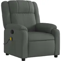 vidaXL Massage-Relaxsessel, Stoff, Dunkelgrau