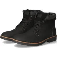 Rieker Schnürstiefelette , Herren, Gr. 46, Schurwolle, schwarz, Lederimitat, Schuhe Schnürstiefelette, mit wärmendem Schurwollfutter