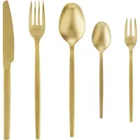 WAS Germany 60 tlg. Besteckset ALEX GOLD, mit gold, matte PVD Beschichtung, Chromnickelstahl 18/10
