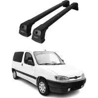 Omac Dachträger Grundtäger für Citroen Berlingo 1996-2008 75kg Aluminium Schwarz 2x