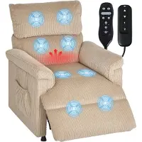 HOMCOM Relaxsessel mit Vibrationsmassage, Heiz- und Liegefunktion, Braun