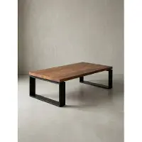 KADIMA DESIGN Couchtisch WL5.650 Sheesham 115x35x60 cm Massiv Holz Sofatisch mit Metallgestell, Wohnzimmertisch Rechteckig Massivholz Braun, Holztisch Modern, Tisch Wohnzimmer