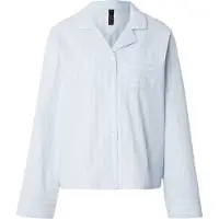 Hunkemoller Gestreifte Jacke aus gewebter Baumwolle Blau