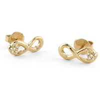 GUESS JUBE06049JWYGT/U Damen-Ohrringe Ohrstecker Unendlichkeit Goldfarben