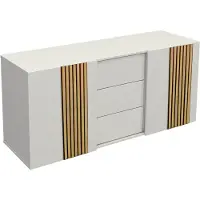 Kerkmann Schiebetürenschrank »Oxford« 2 OH mit 3 Schubladen weiß, 160x74x50 cm