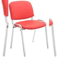DELUKE Besucherstuhl ZAGREB - Kunstleder Rot 54x48x79 cm | Besucherstühle Konferenzstuhl Wartezimmerstuhl Bürostühle Bürostuhl Konferenzraum Wartezimmer