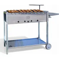Grillpeter Mangal Batyr Deluxe 80 Edelstahl Schaschlikgrill +10 Spieße