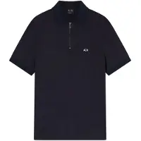Armani Exchange für Herren. XM002372AF21936UB101 Tiefblaues Poloshirt (M), Lässig, Viskose, Kurzarm, Marine
