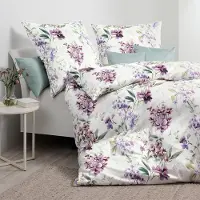 Janine Mako-Satin Bettwäsche Milano 45128-05 lila beere 155x200 cm + 80x80 cm